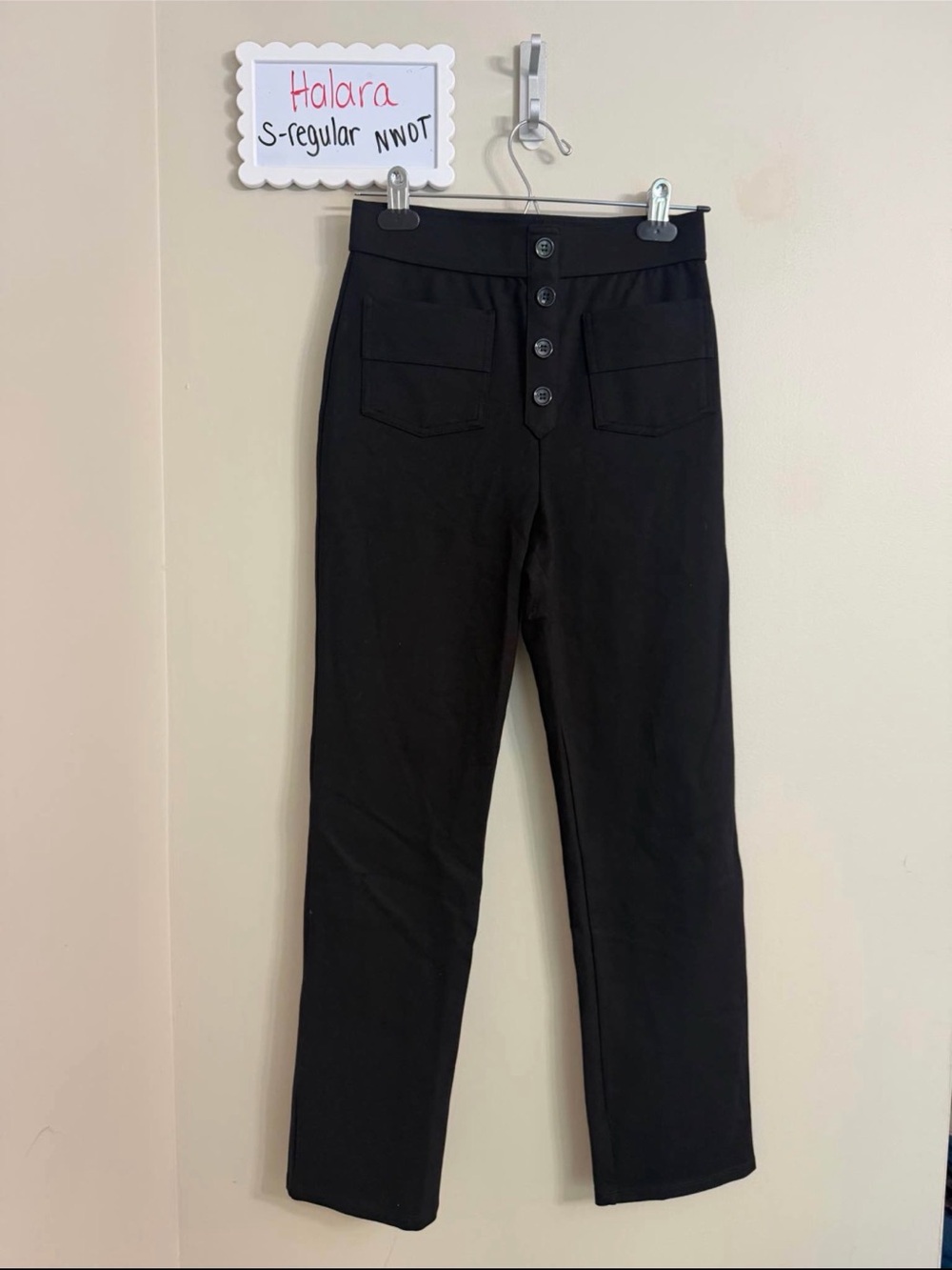 HALARA Black High-Rise Button-Front Jeans- NWOT